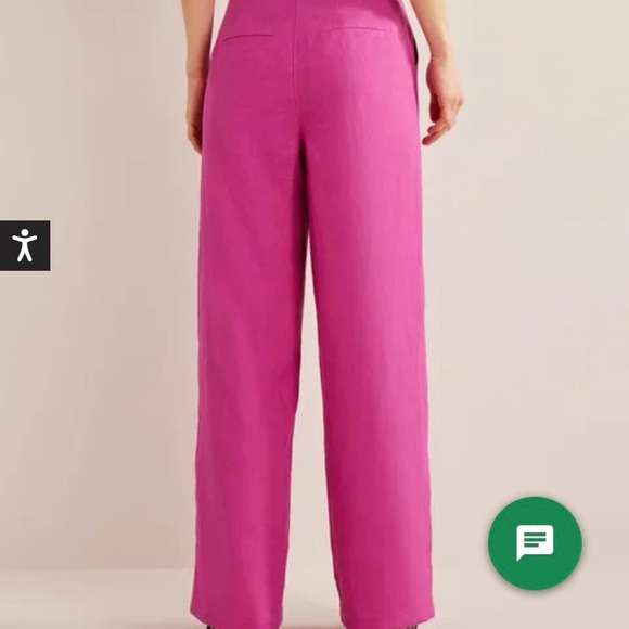 Boden Highbury Linen Pants in Rose Violet 8P 8 Petite Hot Pink Barbie - Picture 3 of 9